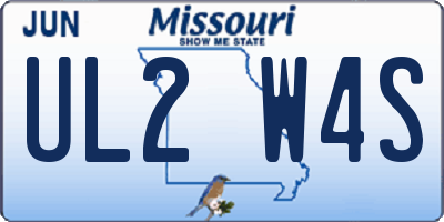 MO license plate UL2W4S