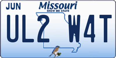 MO license plate UL2W4T