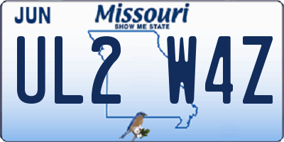 MO license plate UL2W4Z