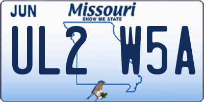 MO license plate UL2W5A