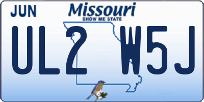 MO license plate UL2W5J