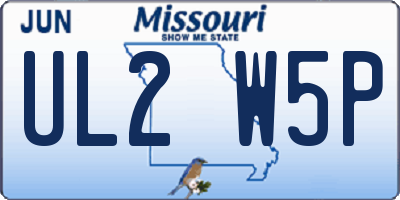 MO license plate UL2W5P