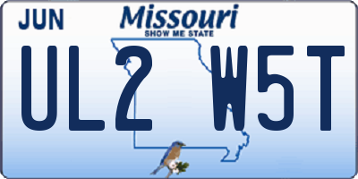 MO license plate UL2W5T
