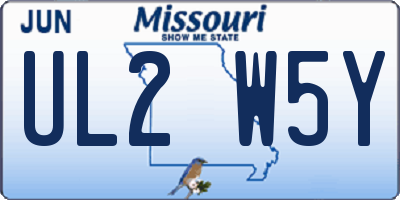 MO license plate UL2W5Y