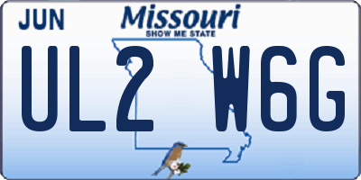 MO license plate UL2W6G