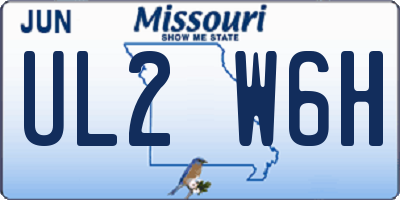 MO license plate UL2W6H