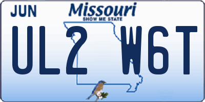 MO license plate UL2W6T