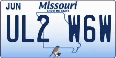 MO license plate UL2W6W