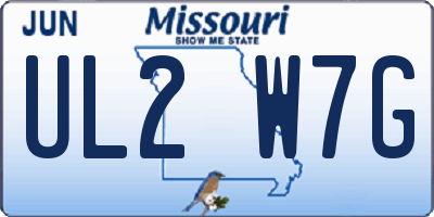 MO license plate UL2W7G