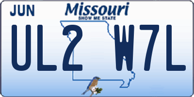 MO license plate UL2W7L