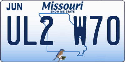 MO license plate UL2W7O
