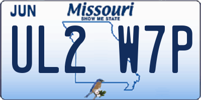 MO license plate UL2W7P