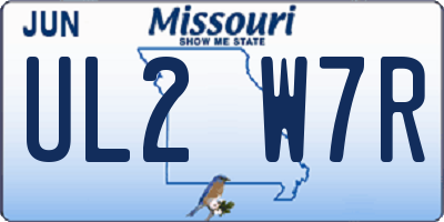 MO license plate UL2W7R