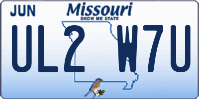 MO license plate UL2W7U