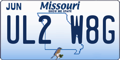 MO license plate UL2W8G