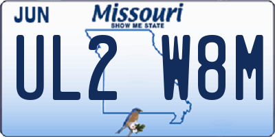 MO license plate UL2W8M