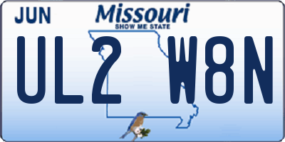 MO license plate UL2W8N