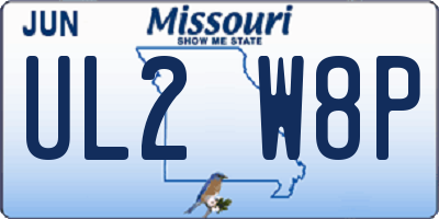 MO license plate UL2W8P