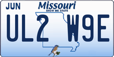 MO license plate UL2W9E
