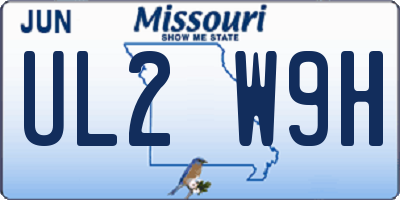 MO license plate UL2W9H