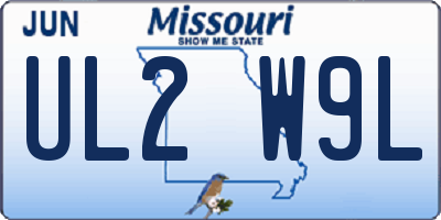 MO license plate UL2W9L