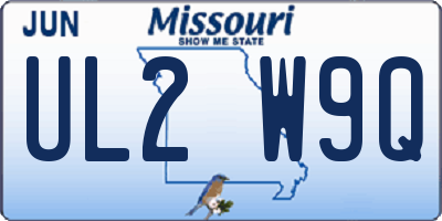 MO license plate UL2W9Q