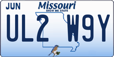 MO license plate UL2W9Y