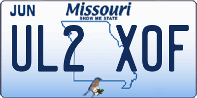 MO license plate UL2X0F