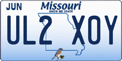 MO license plate UL2X0Y