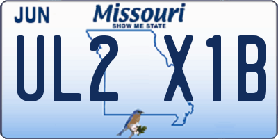 MO license plate UL2X1B
