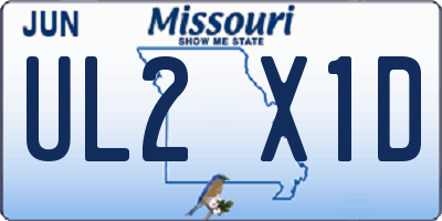 MO license plate UL2X1D