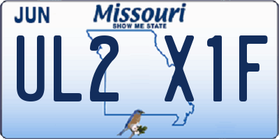 MO license plate UL2X1F
