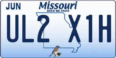 MO license plate UL2X1H
