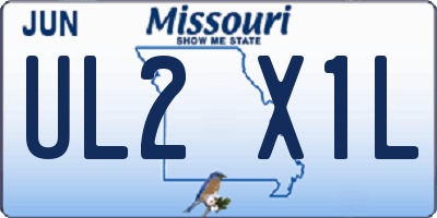 MO license plate UL2X1L