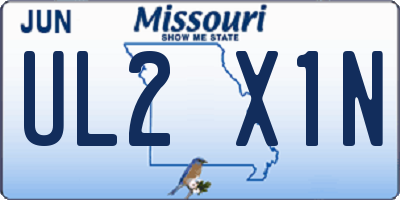 MO license plate UL2X1N