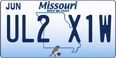 MO license plate UL2X1W