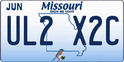 MO license plate UL2X2C