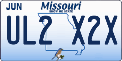 MO license plate UL2X2X