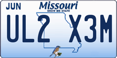 MO license plate UL2X3M