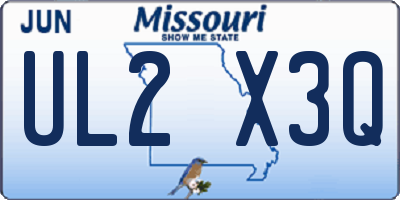 MO license plate UL2X3Q