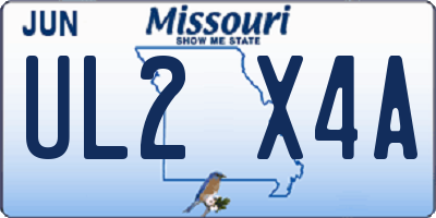 MO license plate UL2X4A