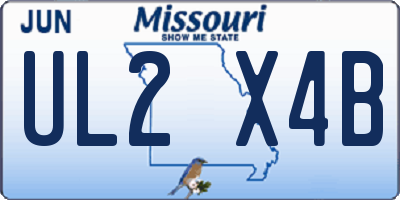 MO license plate UL2X4B