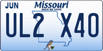 MO license plate UL2X4O