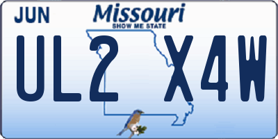 MO license plate UL2X4W