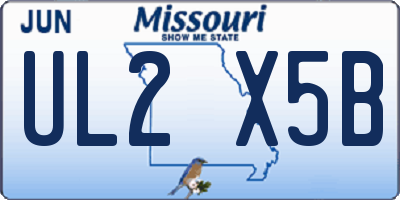 MO license plate UL2X5B