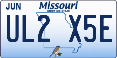 MO license plate UL2X5E