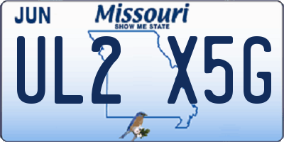 MO license plate UL2X5G