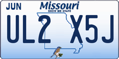 MO license plate UL2X5J