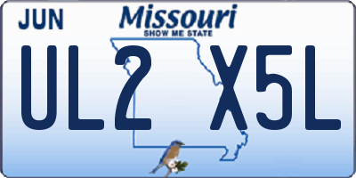 MO license plate UL2X5L