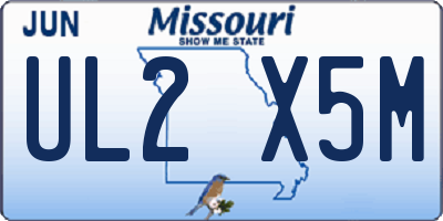 MO license plate UL2X5M